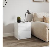 Comodino moderno HOMCOM con 2 cassetti 40x34x45 cm glitter bianco