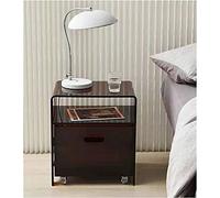 Comodino moderno in acrilico grigio con pulegge, comodino minimalista di lusso con 1 cassetto per camera da letto, design nordico trasparente, elegante e funzionale