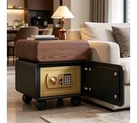 Comodino moderno in legno massello, tavolino con cassetto, mobile contenitore, cassaforte con scomparto nascosto, cassettiera per camera da letto, dormitorio e piccoli spazi(C,40*40*50CM)