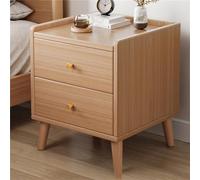 Comodino Moderno In Noce Con Due Cassetti E Gambe In Legno For Camera Da Letto, Soggiorno, Hotel, 19,7x15,7x24 - 1 Pezzo(Natural,20"L x 16" W x 20" H)