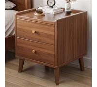 Comodino Moderno In Noce Con Due Cassetti E Gambe In Legno For Camera Da Letto, Soggiorno, Hotel, 19,7x15,7x24 - 1 Pezzo(Walnut,20"L x 16" W x 20" H)