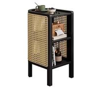 Comodino moderno in stile metà secolo con ripiani aperti, design con gambe, adatto per l'organizzazione dell'ufficio(Black)