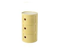 Comodino moderno in stile nordico con design creativo ed estetica minimalista bianco circolare piccolo armadio per camera da letto (dimensioni: 3 strati colore: giallo chiaro)