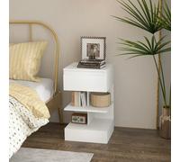 Comodino Moderno in Truciolato e MDF con un Cassetto e 2 Ripiani, 39x39x65 cm, Bianco Description:Tutto ciò che ti serve è più spazio in camera da letto o in altre zone della casa? Questo comodino mod