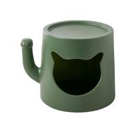 Comodino Moderno - Materiale PE Spesso Robusto e Durevole - può Essere Utilizzato Come Tavolino/Tavolo Laterale/Nest del Gatto a Forma di Gatto Design Minimalista,Verde