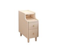 Comodino moderno metà secolo giallo con 2 cassetti e ripiano estraibile, in legno massello, comodino per camera da letto e soggiorno, design compatto (30 x 40 x 50 cm)