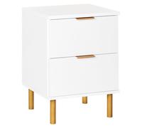 Comodino moderno retrò 2 cassetti Elementi oro bianco Walpole