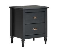 Comodino moderno retrò 2 cassetti nero Shillington