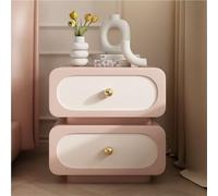 Comodino moderno rosa con 2 cassetti portaoggetti in legno comodino e divano tavolino elegante per soggiorno e camera da letto (50 x 40 x 40 cm)