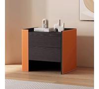 Comodino moderno Tavolino in legno con 2 cassetti Versione sinistra/destra for soggiorno, camera da letto e spazi ridotti(E1,48cm/19in)