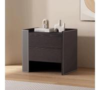 Comodino moderno Tavolino in legno con 2 cassetti Versione sinistra/destra for soggiorno, camera da letto e spazi ridotti(D1,40cm/16in)