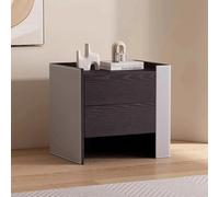 Comodino moderno Tavolino in legno con 2 cassetti Versione sinistra/destra for soggiorno, camera da letto e spazi ridotti(C2,48cm/19in)