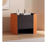 Comodino moderno Tavolino in legno con 2 cassetti Versione sinistra/destra for soggiorno, camera da letto e spazi ridotti(E2,40cm/16in)
