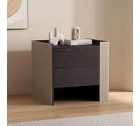 Comodino moderno Tavolino in legno con 2 cassetti Versione sinistra/destra for soggiorno, camera da letto e spazi ridotti(B2,48cm/19in)