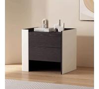 Comodino moderno Tavolino in legno con 2 cassetti Versione sinistra/destra for soggiorno, camera da letto e spazi ridotti(A1,48cm/19in)