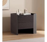 Comodino moderno Tavolino in legno con 2 cassetti Versione sinistra/destra for soggiorno, camera da letto e spazi ridotti(D2,48cm/19in)