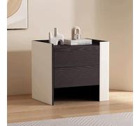 Comodino moderno Tavolino in legno con 2 cassetti Versione sinistra/destra for soggiorno, camera da letto e spazi ridotti(A2,48cm/19in)