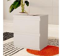 Comodino Morgan 2 cassetti 41.8 x 32.2 x H 49.3 cm. colore grigio chiaro