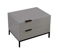 Comodino nordico con base in metallo, comodino a 2 cassetti per camera da letto, design moderno, 40 x 49,8 x 45 cm, elegante mobile per camera da letto (colore: C1)