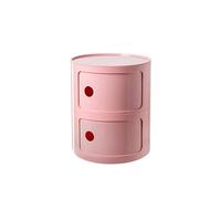 Comodino nordico moderno con cassetti e porta scorrevole, elegante comodino rotondo a 2/3/4 ripiani, per camera da letto, in plastica resistente, comodino cassettiera