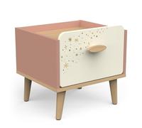 Comodino per bambini con 1 cassetto, rosa e bianco, vernice atossica, tavolino da notte, 40 x 40 x 36 cm, mobile per la cameretta dei bambini, gamma Suzie
