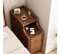 Comodino piccolo in legno di noce, con contenitore, nessun montaggio necessario, perfetto per camera da letto, 25 x 40 x 50 cm, tavolino
