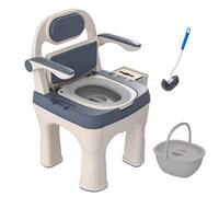 Comodino portatile con braccioli regolabili, design a doppia funzione per un facile montaggio, ideale per anziani e aiuto alla mobilità