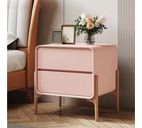 Comodino rosa con 2 cassetti, semplice mobile per camera da letto, soggiorno o ufficio, design compatto, 40 cm, soluzione elegante