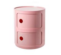 Comodino Rotondo A 2 Ripiani, Comodino Rotondo Comodino Nordico Comodino Comodino Con Ante Scorrevoli Comodino Rotondo Per Camera Da Letto(Color:cipria)