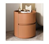 Comodino Rotondo Moderno con 2 Cassetti di Stoccaggio Minimalisti Tavolino da Salotto in Legno Cassettiera da Letto da Salotto, Keine Montage Erforderlich (Color : #08, Size : 45x45x50cm)