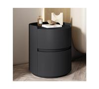 Comodino Rotondo Moderno con 2 Cassetti di Stoccaggio Minimalisti Tavolino da Salotto in Legno Cassettiera da Letto da Salotto, Keine Montage Erforderlich (Color : #02, Size : 40x40x50cm)