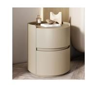 Comodino Rotondo Moderno con 2 Cassetti di Stoccaggio Minimalisti Tavolino da Salotto in Legno Cassettiera da Letto da Salotto, Keine Montage Erforderlich (Color : #05, Size : 45x45x50cm)
