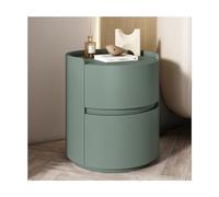 Comodino Rotondo Moderno con 2 Cassetti di Stoccaggio Minimalisti Tavolino da Salotto in Legno Cassettiera da Letto da Salotto, Keine Montage Erforderlich (Color : #09, Size : 40x40x50cm)