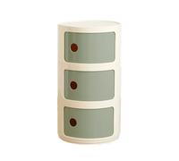 Comodino rotondo moderno con cassetto portaoggetti Comodino impilabile per sala da pranzo Tavolino portaoggetti ad angolo per ufficio con combinazione di ripiani a 3 livelli