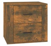 Comodino Rovere Affumicato Legno Ingegneria 50x39x47 cm | Design alla moda, superficie resistente all'umidità, pratico stoccaggio, piano stabile, manuale incluso