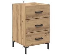 Comodino Rovere Artigianale 40 x 40 x 66 cm con Cassetto | Legno ingegnerizzato robusto, design rustico, uso interno camera da letto, assemblaggio facile
