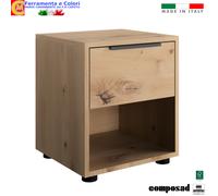 Comodino Rovere Artisan COMPOSAD ITALIA 1 Cassetto + 1 Vano Spessore 16mm