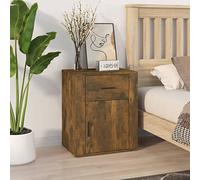 Comodino Rovere Fumo 50x36x60 cm Legno Multistrato Nightstand with Storage Drawer, Modern Bedside Table for Bedroom, Living Room, Multifunctional Side Table with Elegant and Durable Construction