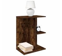 Comodino Rovere Fumo Bedside Table with 3 Shelves, Multilayer Wood Nightstand 46.5x29x61 cm, Modern Bedroom Furniture with Storage Space for Bedroom Living Room