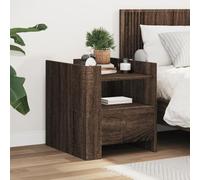 Comodino Rovere Marrone 45x50x50 cm in Truciolato Nightstand with Drawer, Modern Bedroom Furniture, Sturdy Composite Wood, Easy Assembly, Brown Oak Finish for Living Room and Bedroom Storage Solution