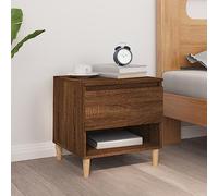 Comodino Rovere Marrone 50x46x50 cm in Legno Multistrato, Nightstand with Storage Shelf, Bedroom Side Table with Assembly Guide, Modern End Table for Living Room, Office, Brown Wood Finish