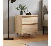 Comodino Rovere Sonoma 40x35x50 cm in Legno Multistrato, Elegant Bedside Table with Storage Shelf, Modern Nightstand for Bedroom and Living Room, Multifunctional Wooden End Table with Drawer