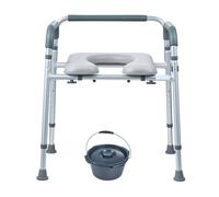 Comodino Sedia Imbottito Sedile WC Rialzato ad Altezza Regolabile