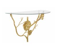 Comodino semicircolare da appendere in metallo, TISTY , Dimensioni 60x30x h 40 cm - Peso 2.4 kg La struttura in metallo dorato e tessuto imbottito oro