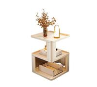 Comodino semplice e moderno in plastica, multi strato, stretto, per uso domestico (bianco)