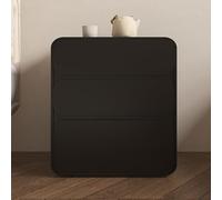 Comodino semplice in legno massello, moderno, in pelle bianca, con 3 cassetti, color crema, elegante comodino da pavimento, non richiede montaggio (dimensioni: 45 x 40 x 56 cm, colore: D)