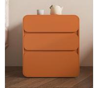 Comodino semplice in legno massello moderno in pelle bianca con 3 cassetti color crema elegante comodino da pavimento armadio portaoggetti non richiede montaggio (dimensioni: 30 x 40 x 56 cm, colore