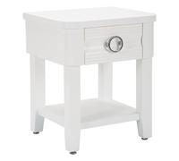 Comodino Shine 45x54x40 cm in Legno MDF e Metallo Bianco