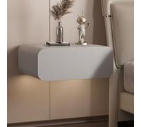 Comodino Sospeso Con Cassetto, Struttura In Legno Massello, Tavolino Da Parete, Moderno Comodino Sospeso, Mensola Sospesa For Camera Da Letto(Light gray,45 * 40 * 20cm(17.7 * 15.7 * 7.8in))