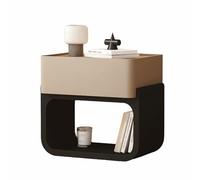 Comodino sospeso, mobile contenitore a doppio ripiano aperto con scomparto a cassetto singolo/design a pavimento, ideale per corridoi(Khaki,(24x16x20in))